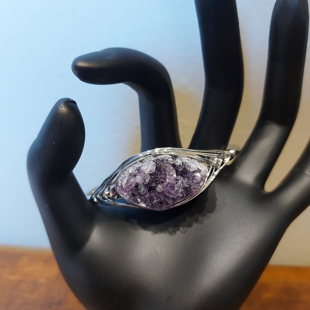 Gorgeous Amethyst Cluster Bangle